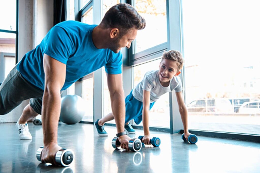 exercise with a toddler at home - Gym