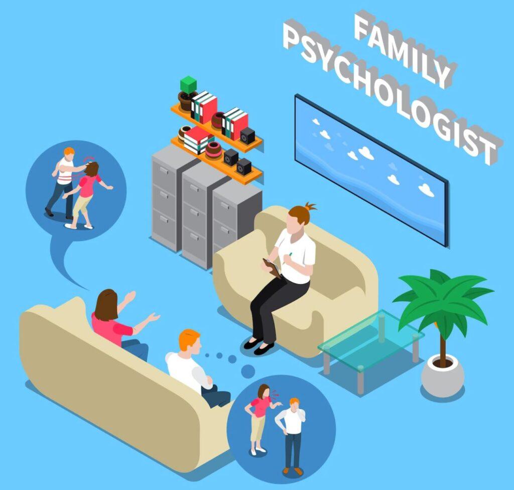 family couple during reception psychologist
