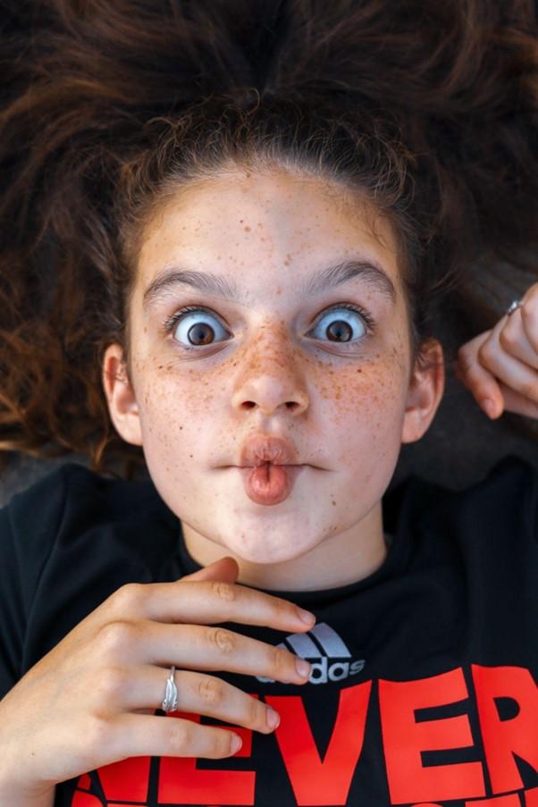 Girl pulling a funny face at the camera