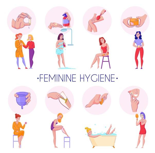 Feminine hygiene illustrations